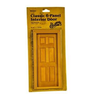 VTG 1982 Houseworks Dollhouse Miniature Classic 6 Panel Interior Door 1:12 #6007